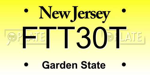FTT30T New Jersey License Plate