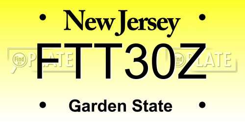 FTT30Z New Jersey License Plate