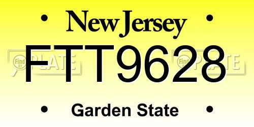 FTT9628 New Jersey License Plate