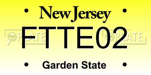 FTTE02 New Jersey License Plate
