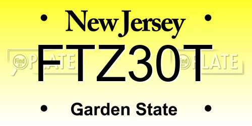 FTZ30T New Jersey License Plate