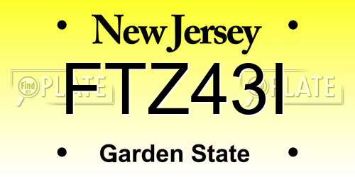 FTZ43I New Jersey License Plate