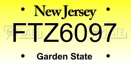 FTZ6097 New Jersey License Plate