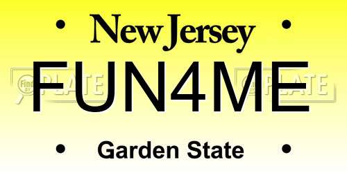 FUN4ME New Jersey License Plate