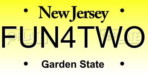 FUN4TWO New Jersey License Plate