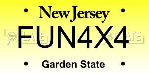 FUN4X4 New Jersey License Plate