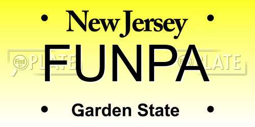 FUNPA New Jersey License Plate