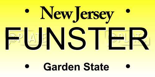 FUNSTER New Jersey License Plate
