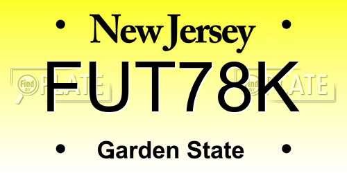 FUT78K New Jersey License Plate