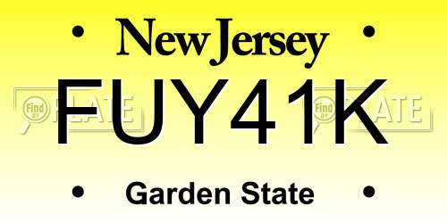 FUY41K New Jersey License Plate