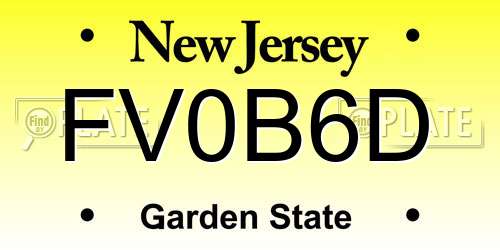 FV0B6D New Jersey License Plate
