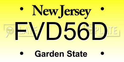 FVD56D New Jersey License Plate