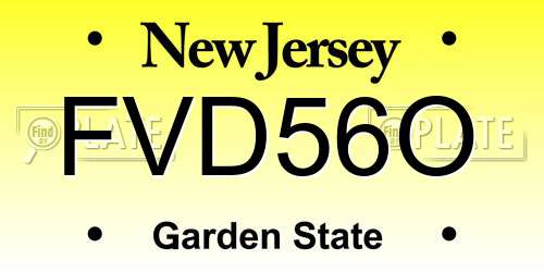 FVD56O New Jersey License Plate