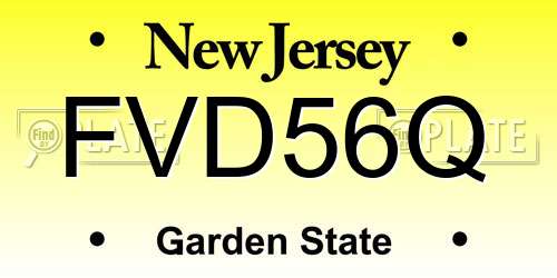 FVD56Q New Jersey License Plate