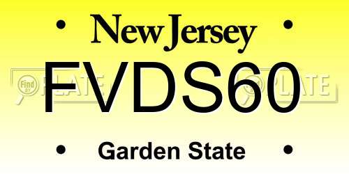 FVDS60 New Jersey License Plate