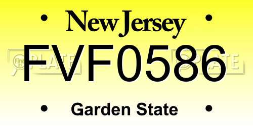 FVF0586 New Jersey License Plate