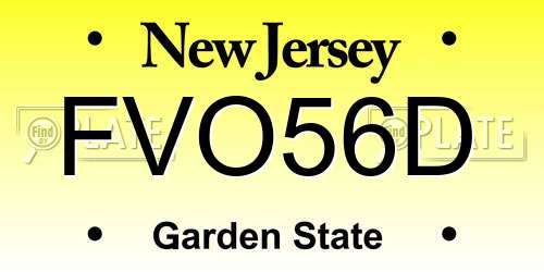 FVO56D New Jersey License Plate