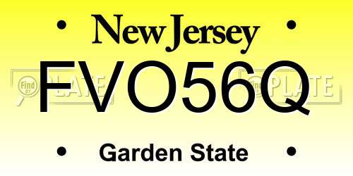 FVO56Q New Jersey License Plate