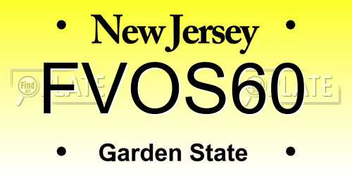 FVOS60 New Jersey License Plate