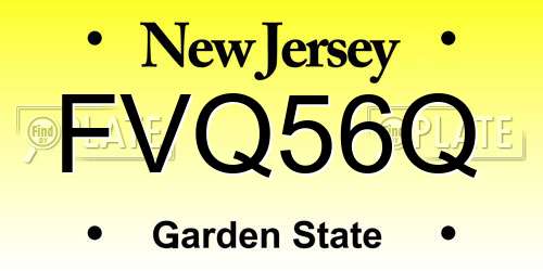 FVQ56Q New Jersey License Plate