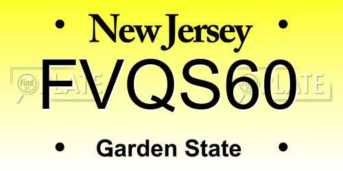 FVQS60 New Jersey License Plate