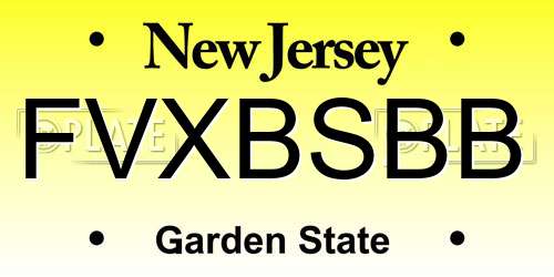FVXBSBB New Jersey License Plate