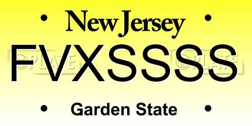 FVXSSSS New Jersey License Plate