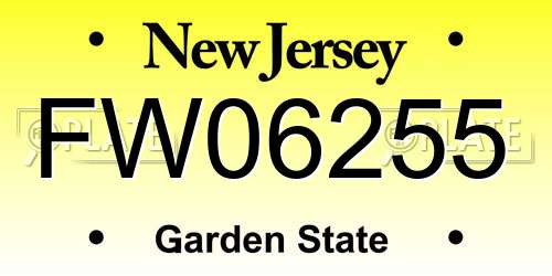 FW06255 New Jersey License Plate