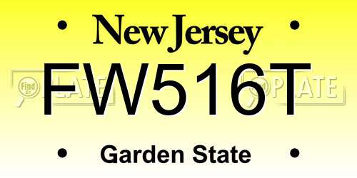 FW516T New Jersey License Plate