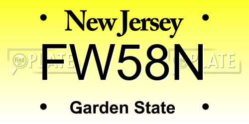 FW58N New Jersey License Plate
