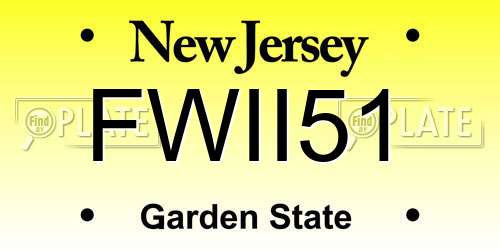 FWII51 New Jersey License Plate