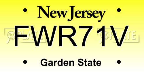 FWR71V New Jersey License Plate