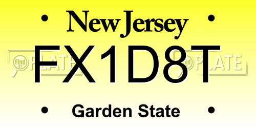 FX1D8T New Jersey License Plate