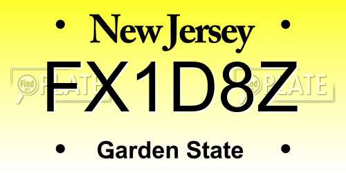 FX1D8Z New Jersey License Plate