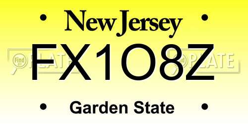 FX1O8Z New Jersey License Plate