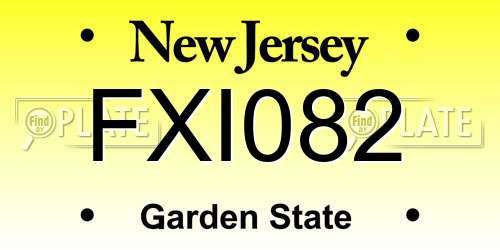 FXI082 New Jersey License Plate
