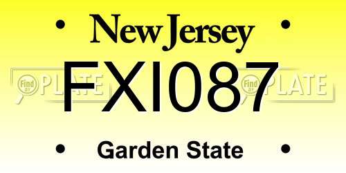 FXI087 New Jersey License Plate