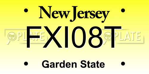FXI08T New Jersey License Plate