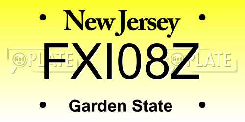 FXI08Z New Jersey License Plate