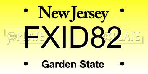 FXID82 New Jersey License Plate