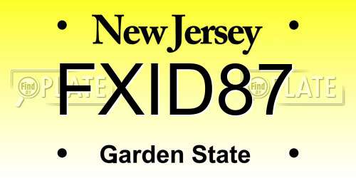 FXID87 New Jersey License Plate