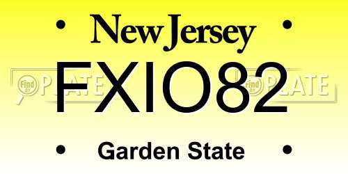 FXIO82 New Jersey License Plate