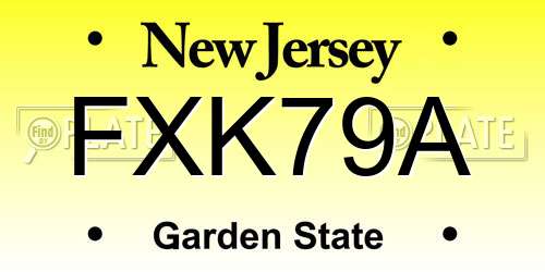 FXK79A New Jersey License Plate