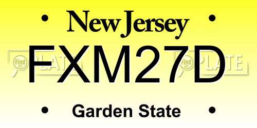 FXM27D New Jersey License Plate