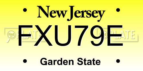 FXU79E New Jersey License Plate