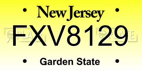 FXV8129 New Jersey License Plate