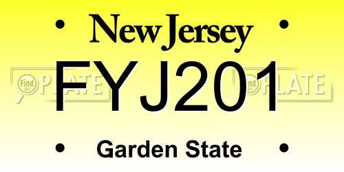 FYJ201 New Jersey License Plate