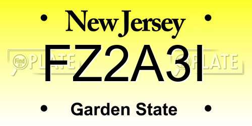 FZ2A3I New Jersey License Plate
