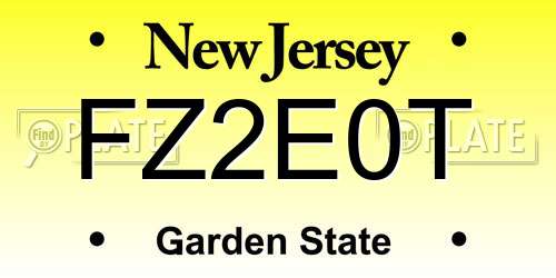 FZ2E0T New Jersey License Plate