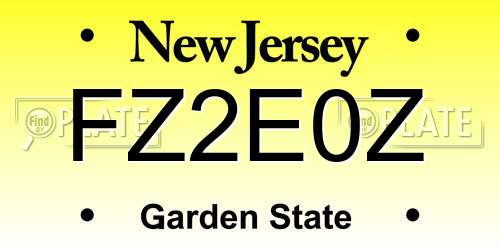 FZ2E0Z New Jersey License Plate